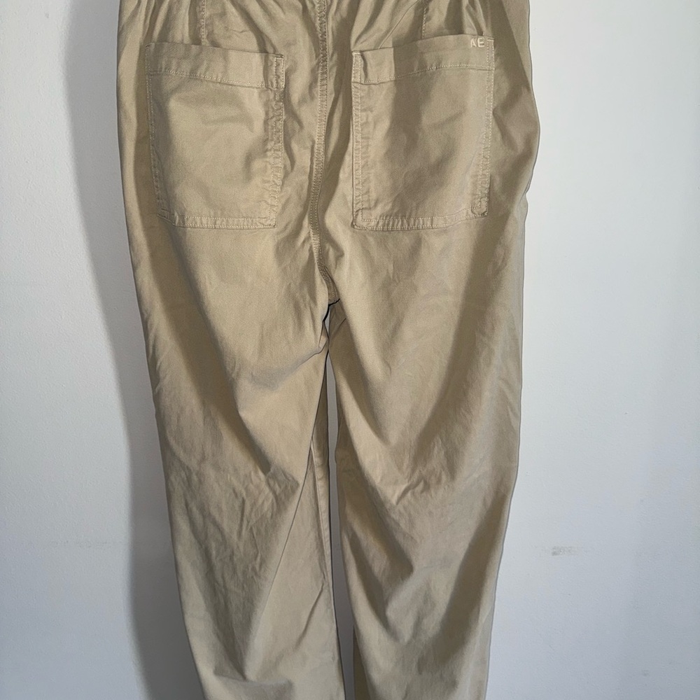 American Eagle Outfitters Beige Drawstring Wide Leg Pull-On Pants Medium - Picture 5 of 7